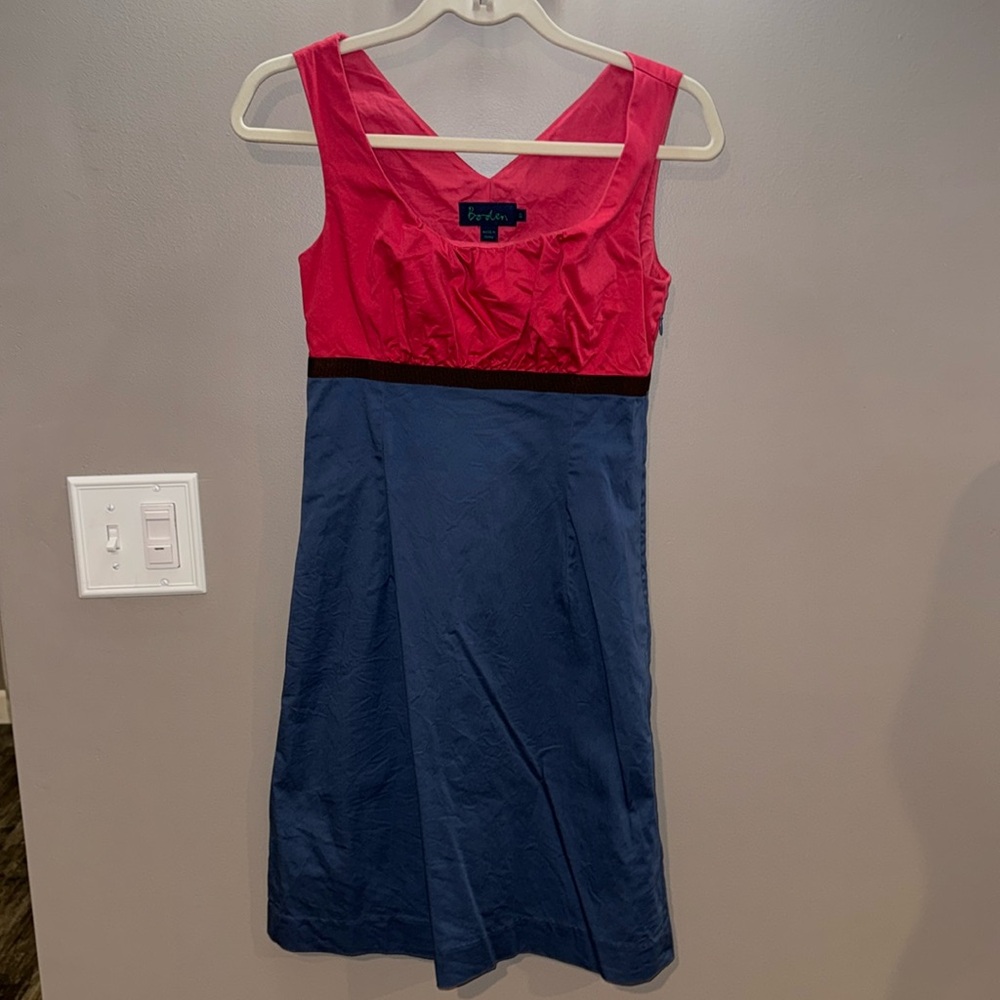 Boden dress in pink & blue